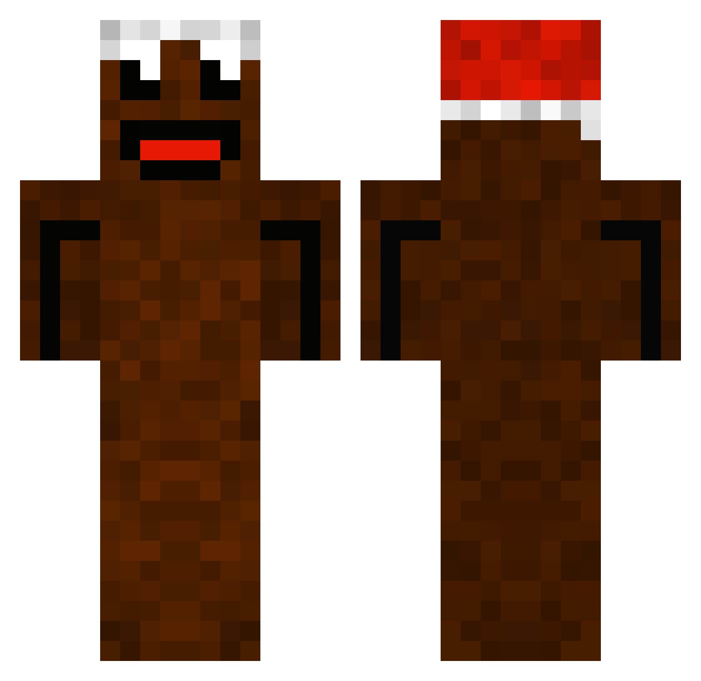 Defecating Minecraft skin, front and back view