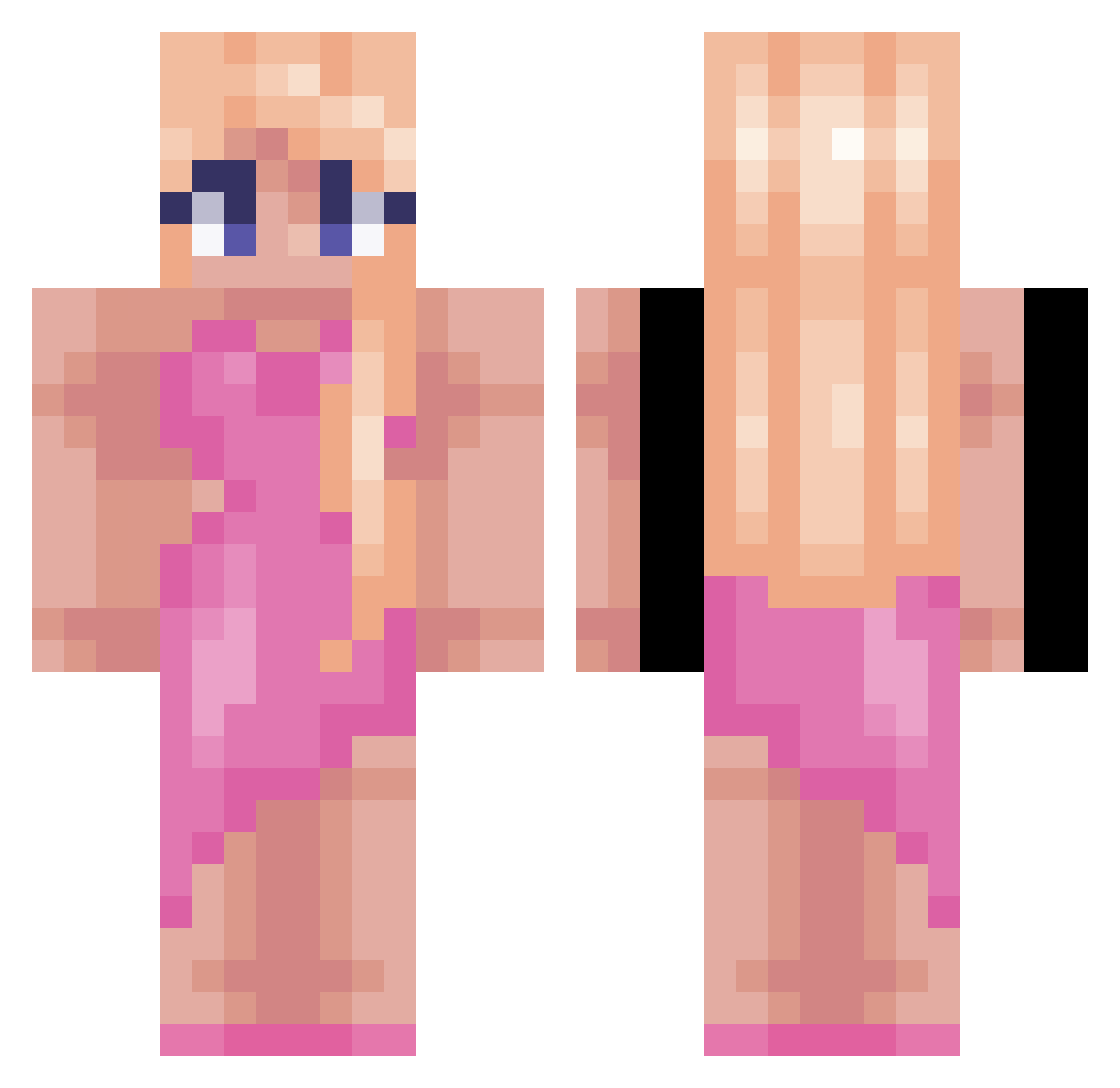 rekeiro Minecraft skin, front and back view