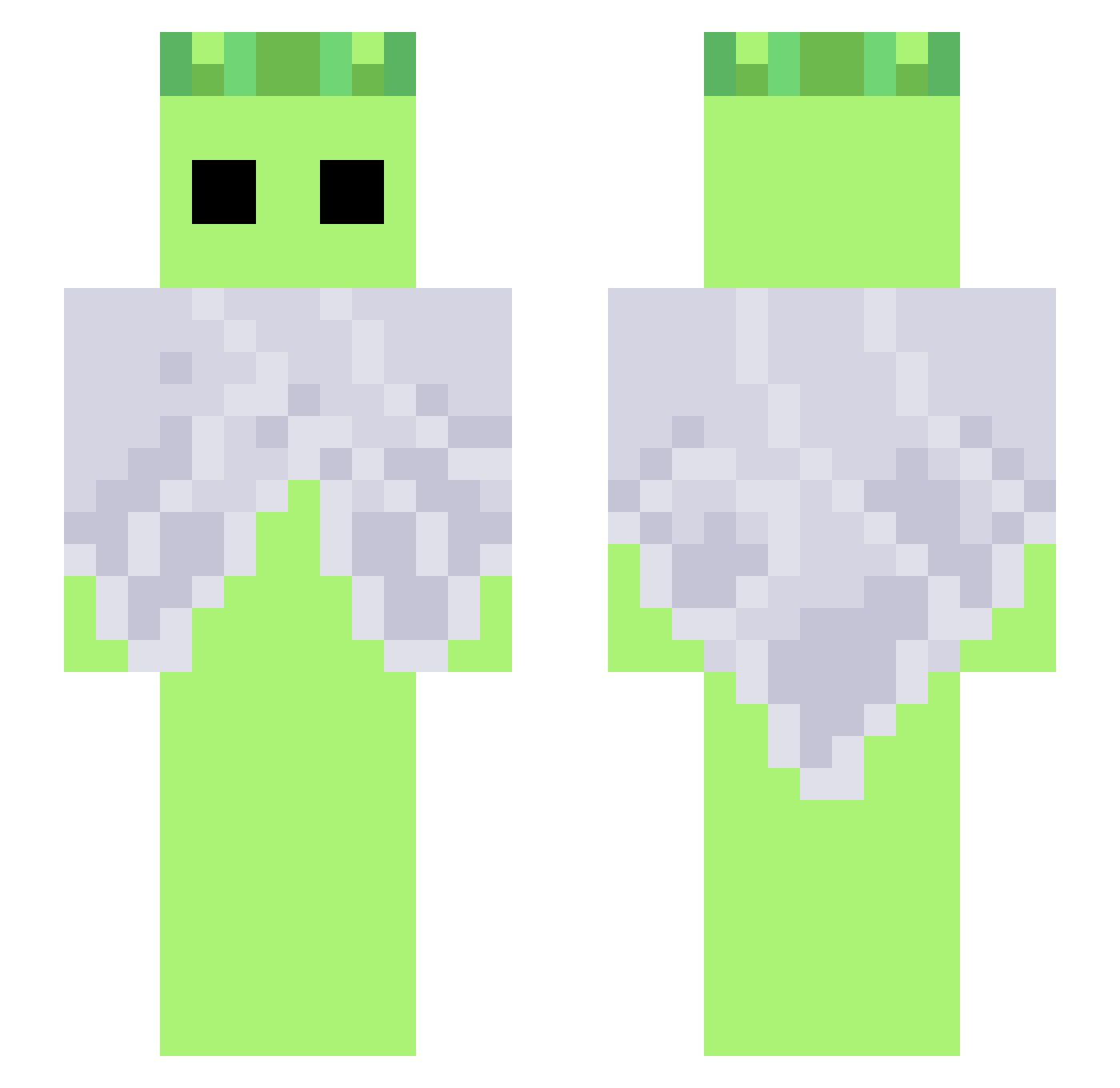 iVortech Minecraft skin, front and back view