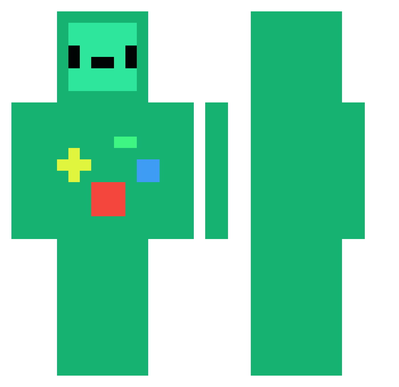 21AyDee Minecraft skin, front and back view