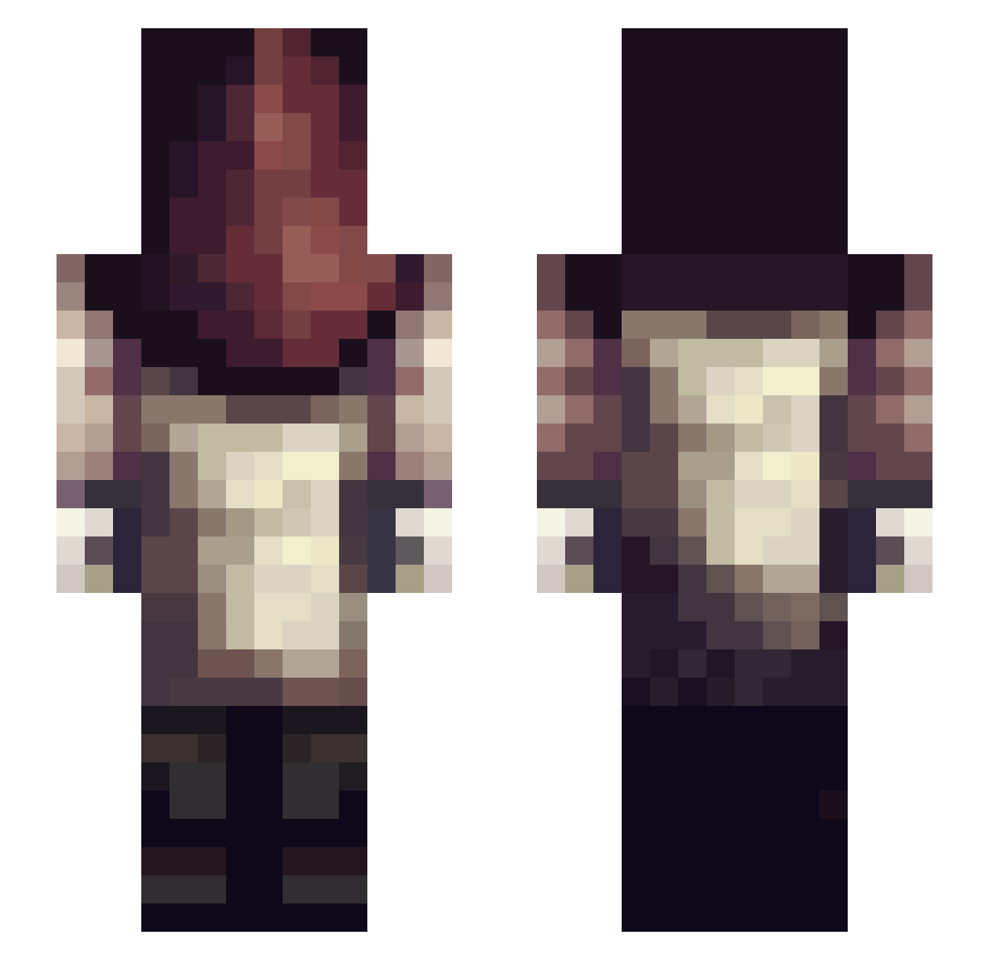 Sidehaze Minecraft skin, front and back view