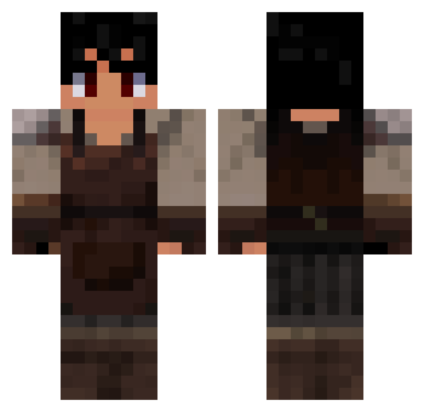 MauveGalaxy2658 Minecraft skin, front and back view