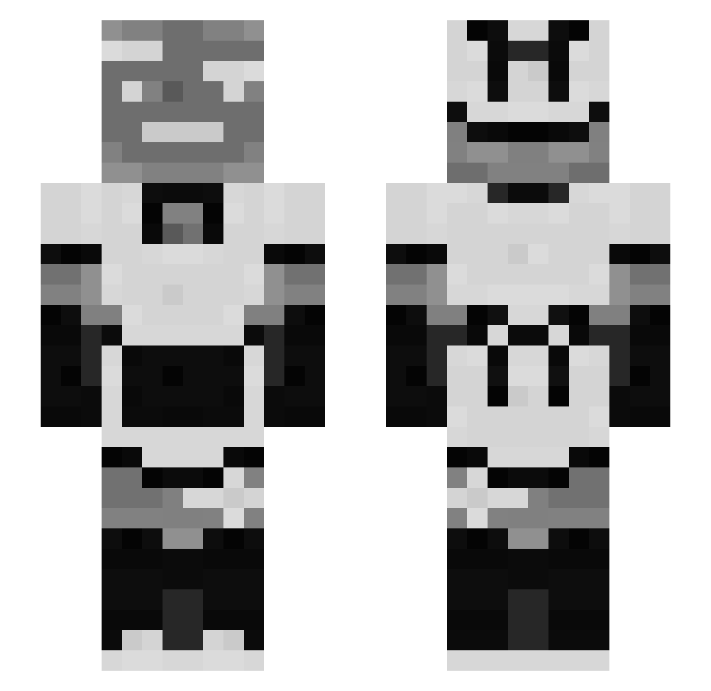 xdbshka Minecraft skin, front and back view
