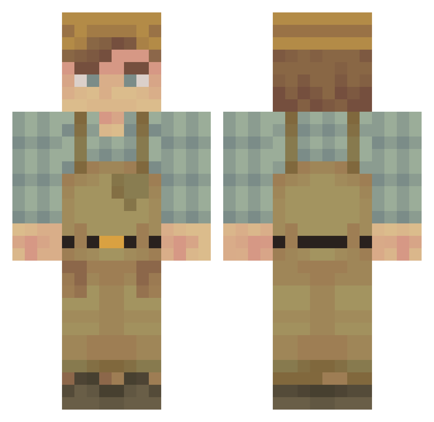 Shayne2026 Minecraft skin, front and back view