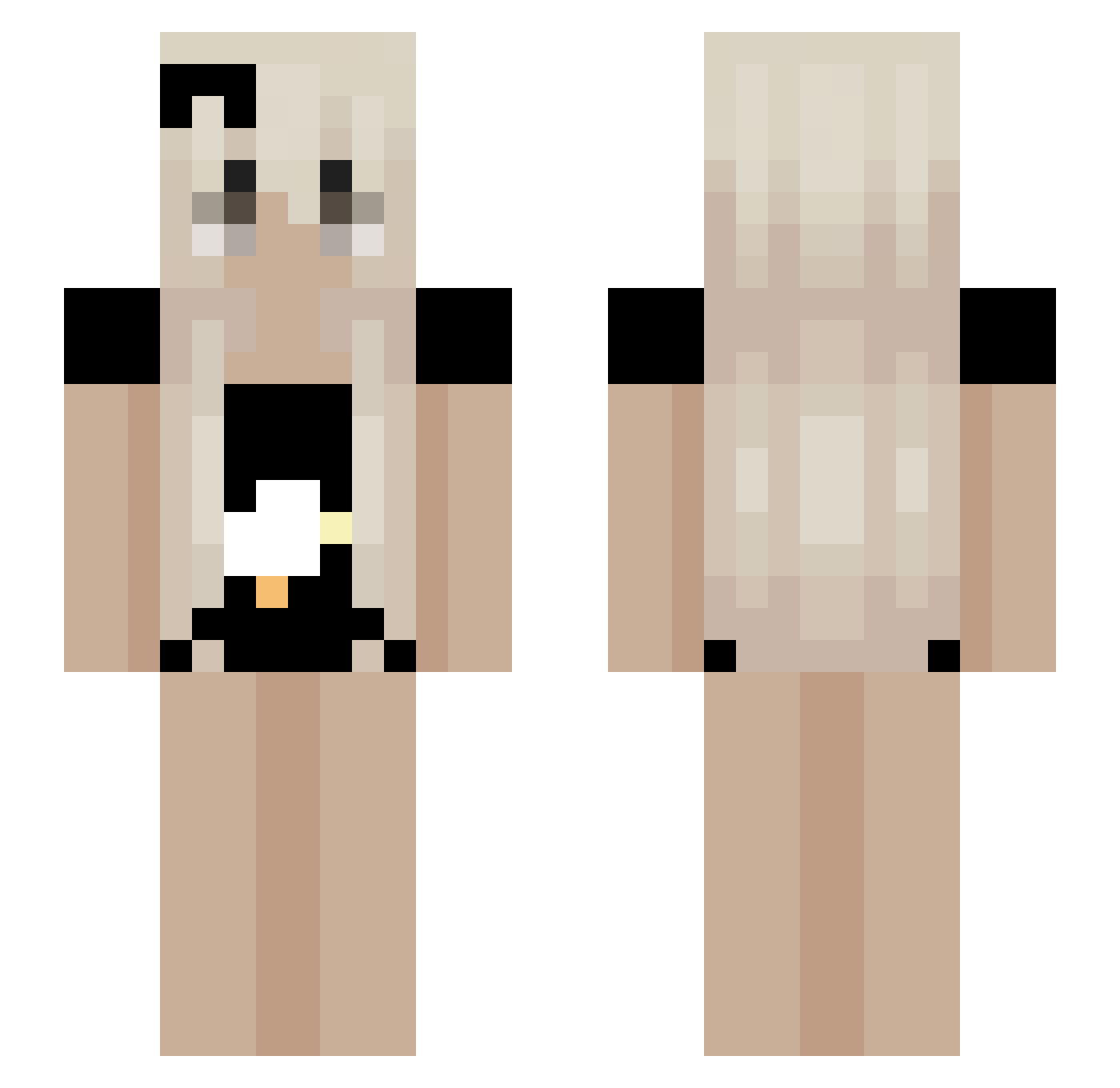 meakooo Minecraft skin, front and back view