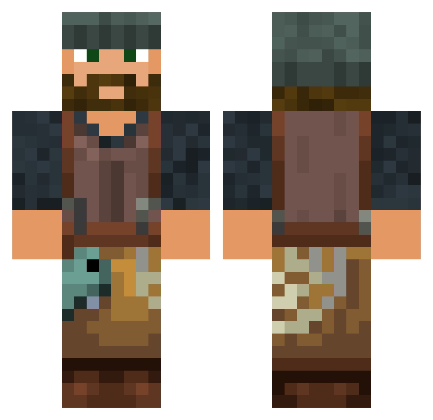 PeanutOfEG Minecraft skin, front and back view