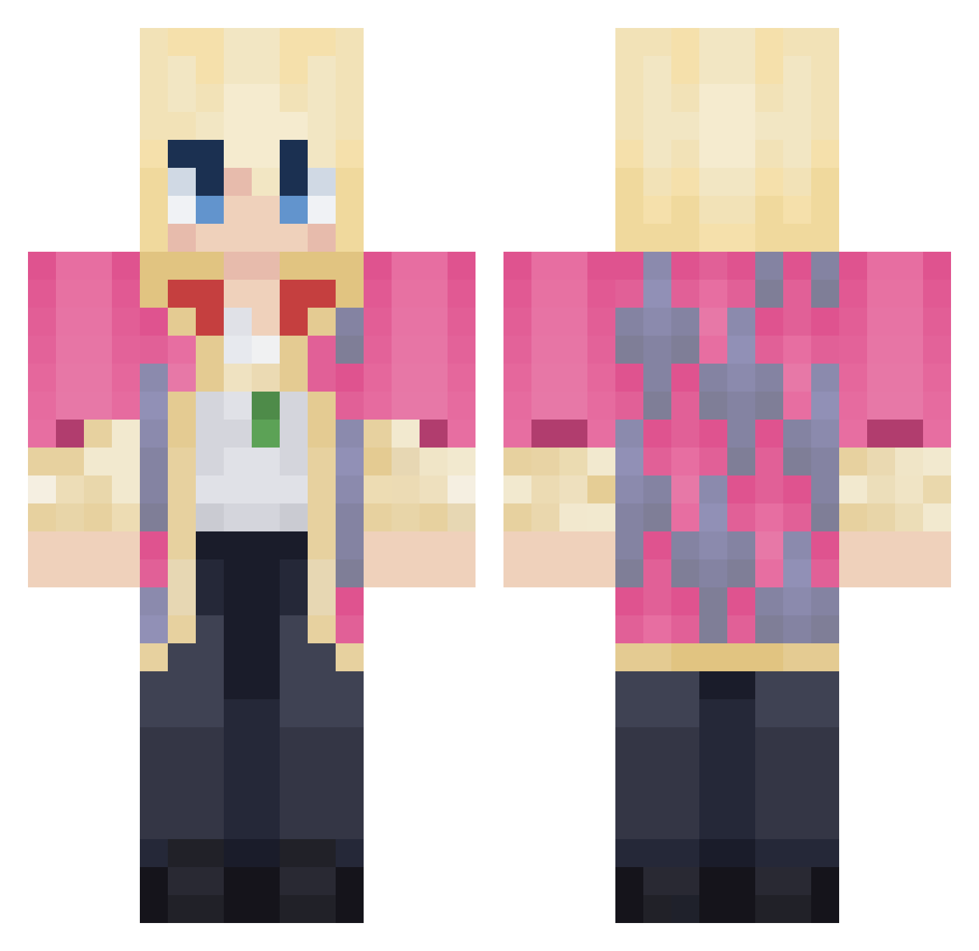 Arcticweasel Minecraft skin, front and back view