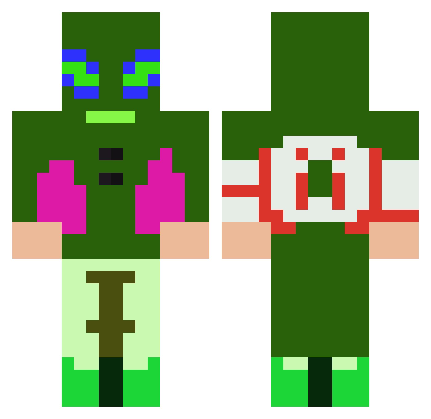 ZeroComb699 Minecraft skin, front and back view