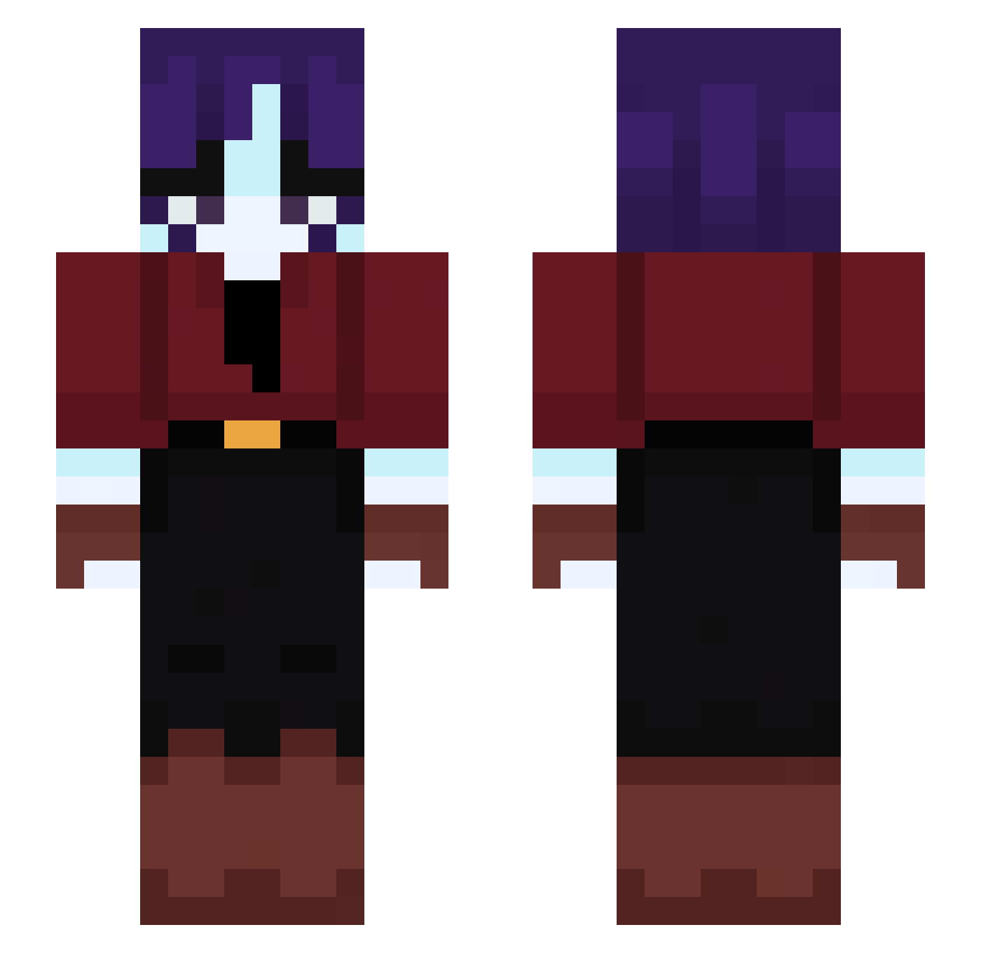 Veronicool Minecraft skin, front and back view