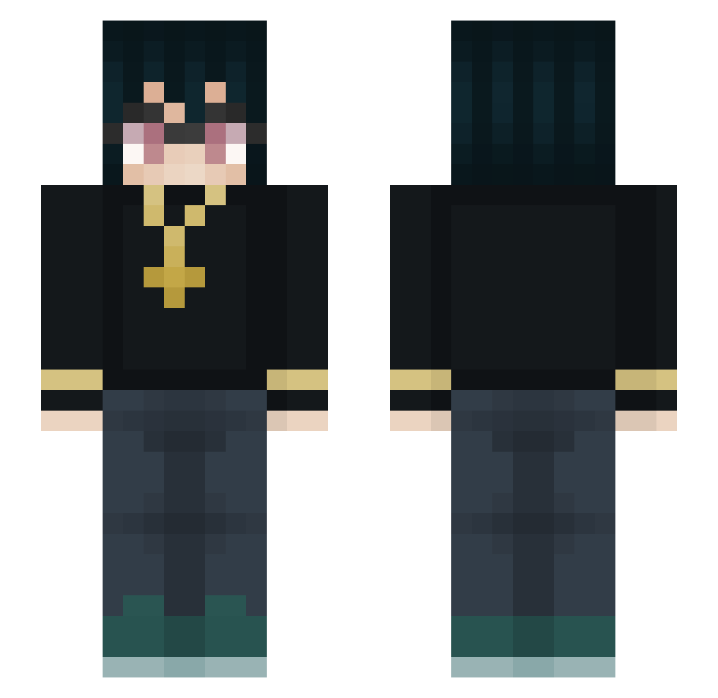 2ninjask2 Minecraft skin, front and back view