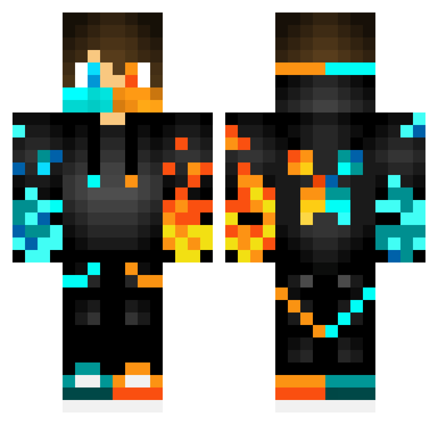 Ariela Minecraft skin, front and back view
