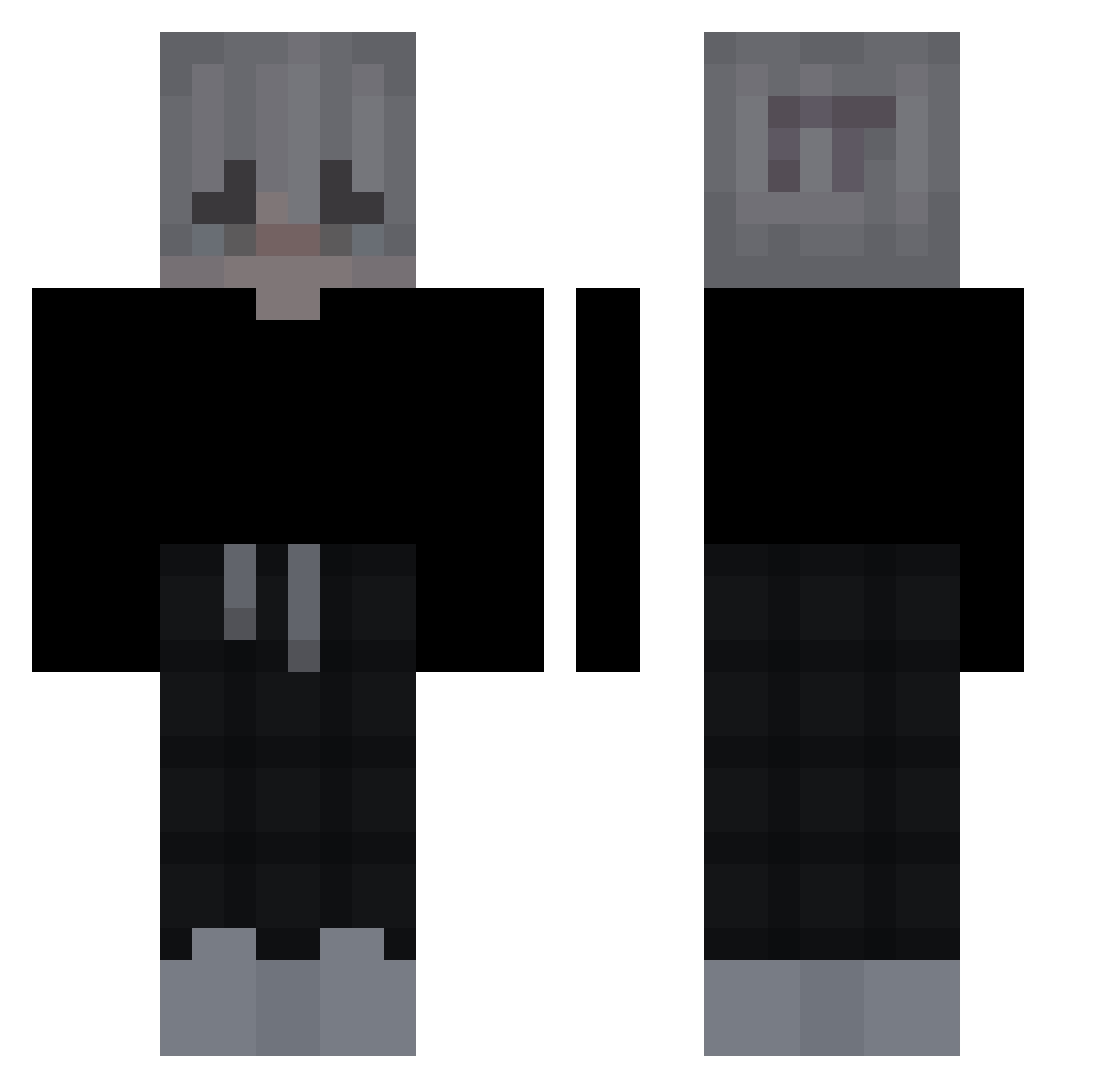 Zyxysk Minecraft skin, front and back view