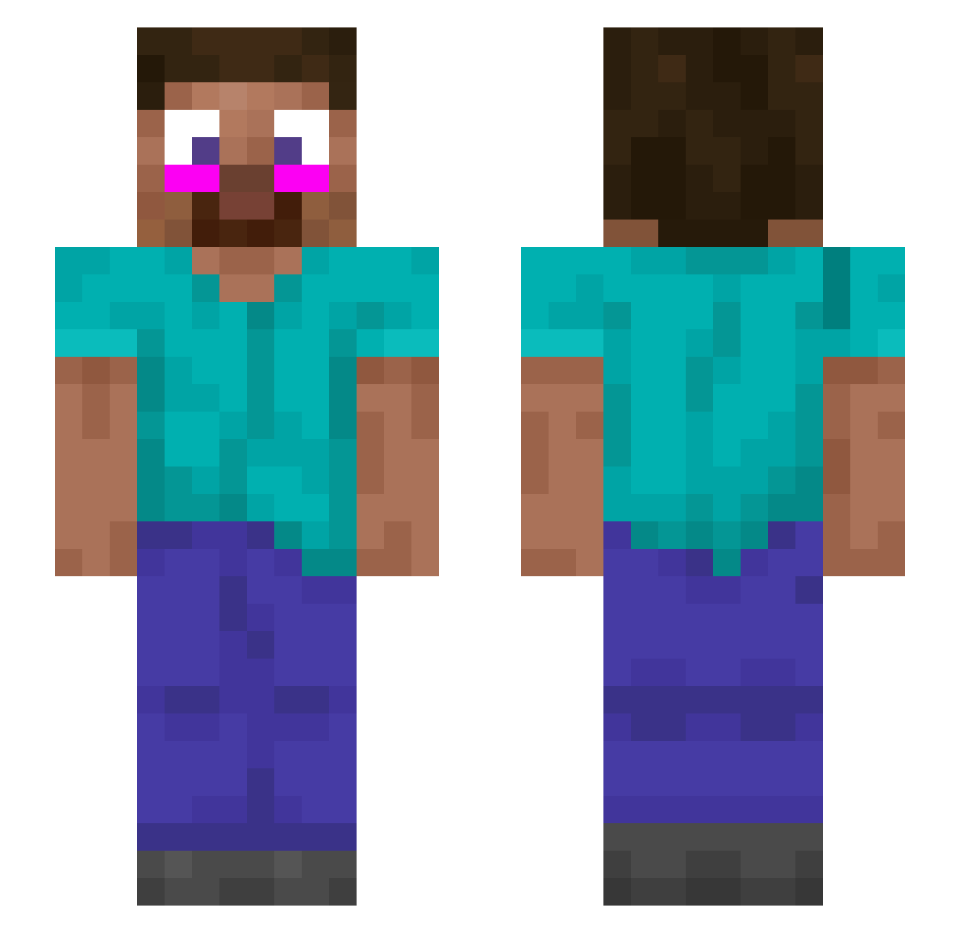 lfamily Minecraft skin, front and back view