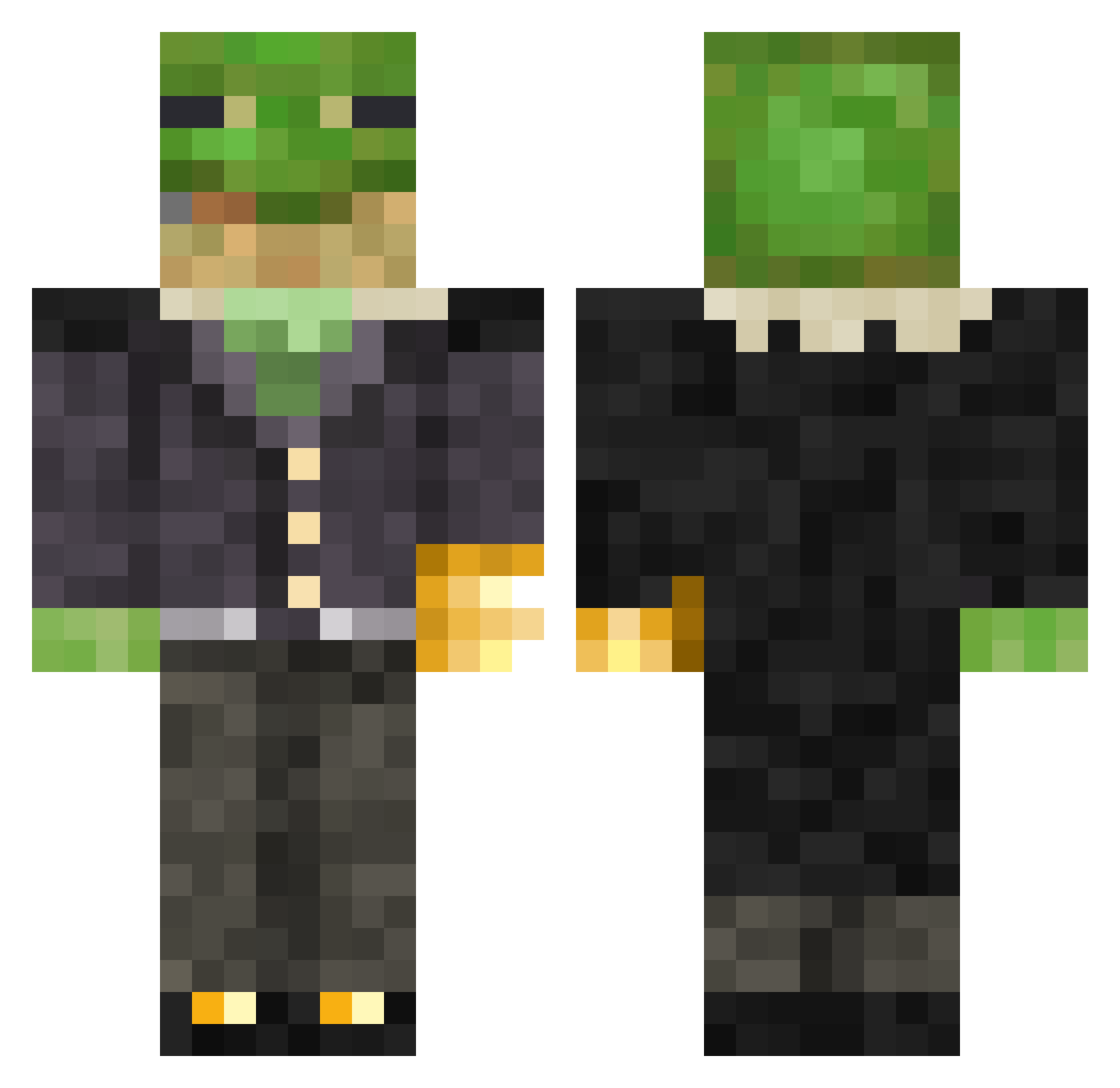 eldritchfrog Minecraft skin, front and back view