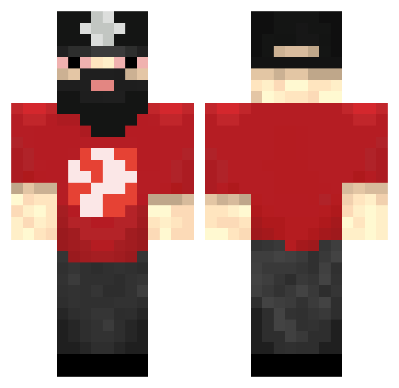 KillaKeemStar Minecraft skin, front and back view