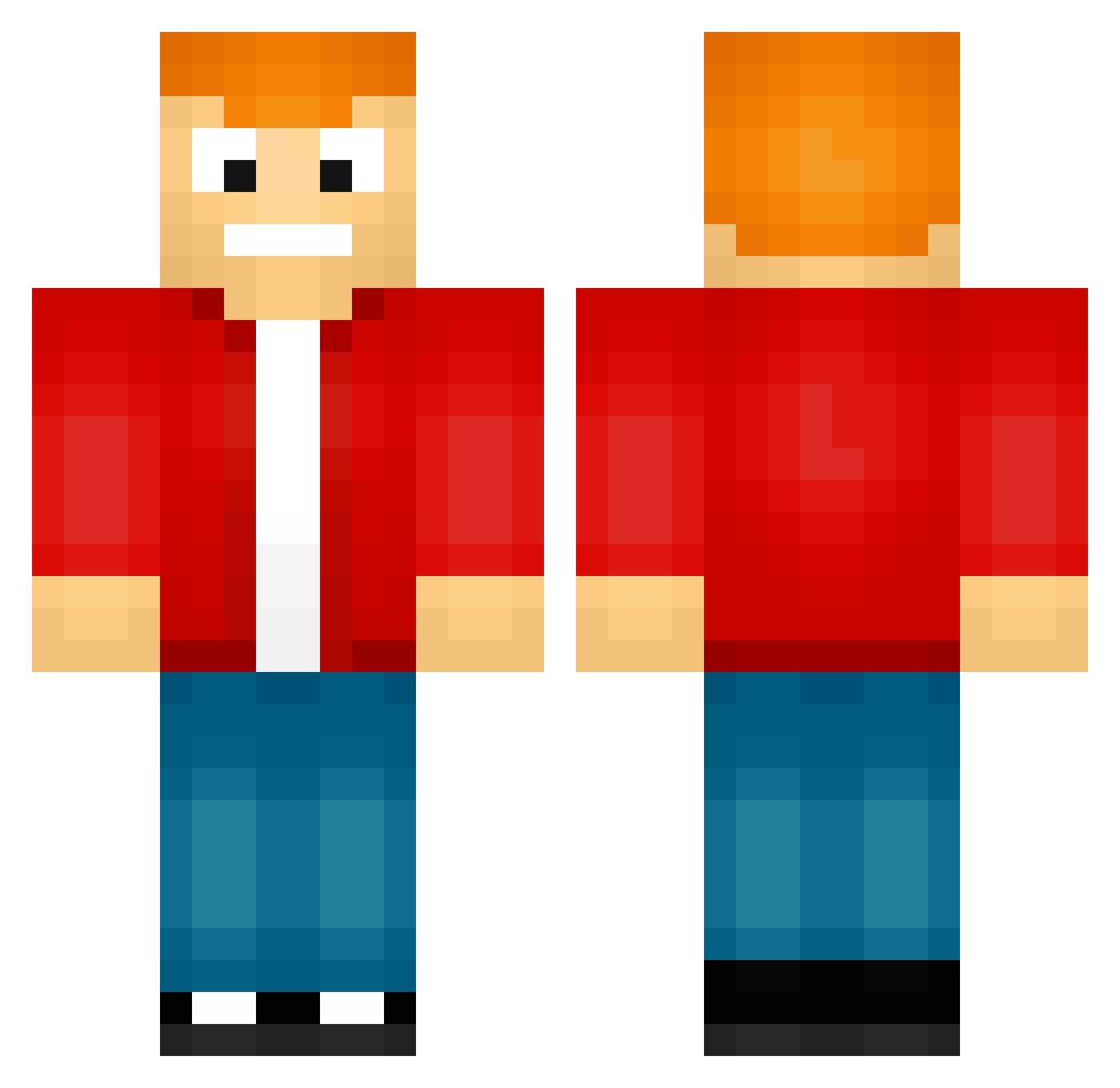JimiSquid Minecraft skin, front and back view