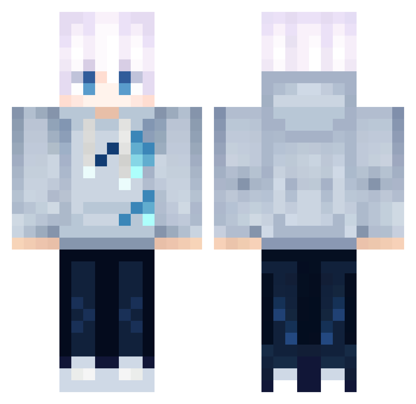 SlimeManRPG Minecraft skin, front and back view