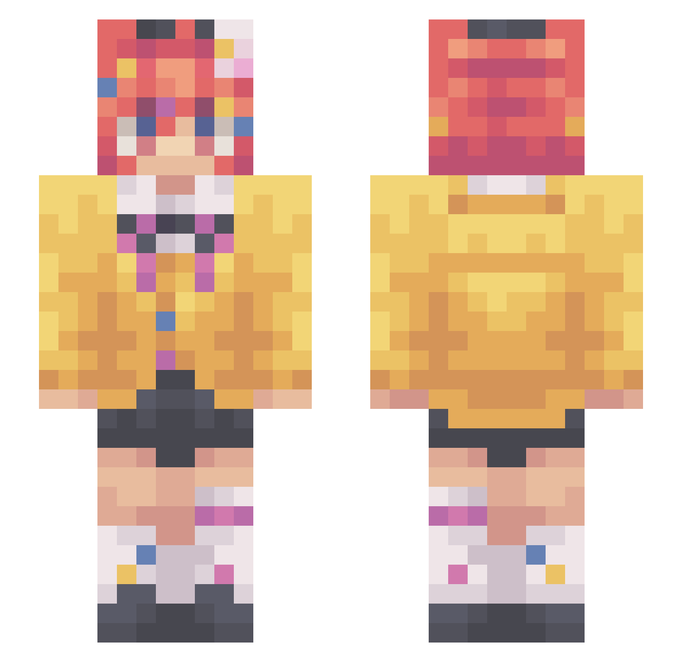 AdolfTetoler Minecraft skin, front and back view