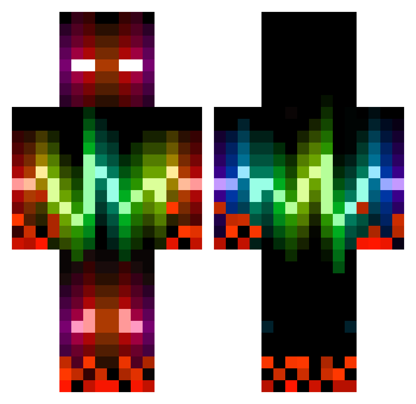 SvenX13 Minecraft skin, front and back view