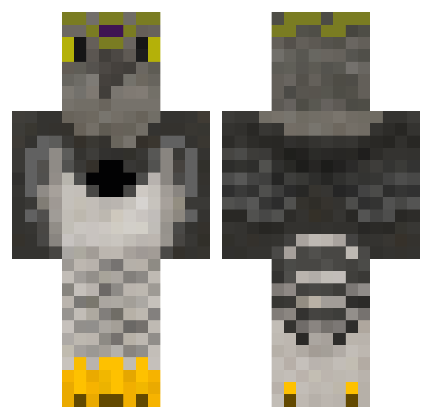 MoMOderBummler Minecraft skin, front and back view