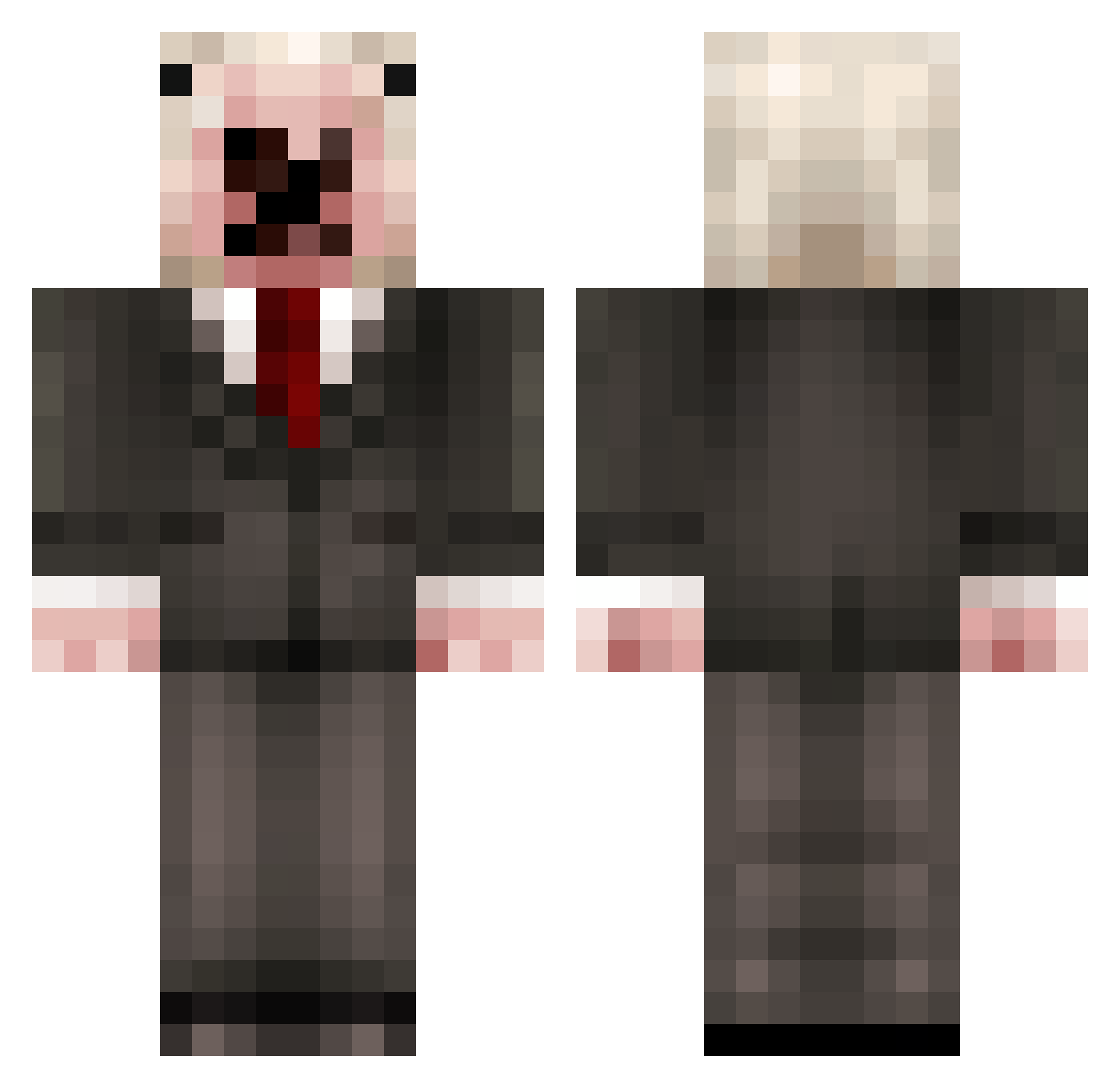Walterclaus Minecraft skin, front and back view