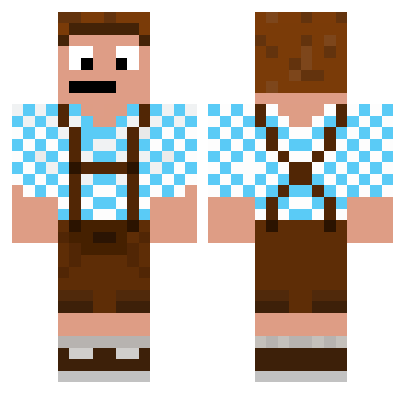 TraderJoe124 Minecraft skin, front and back view