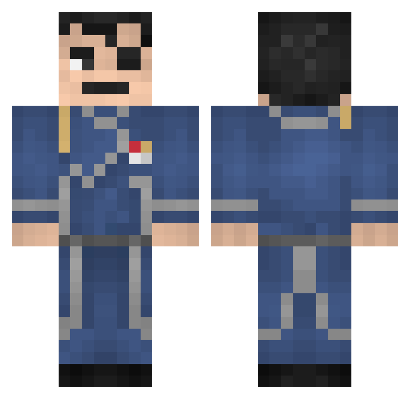 LapisLinus Minecraft skin, front and back view