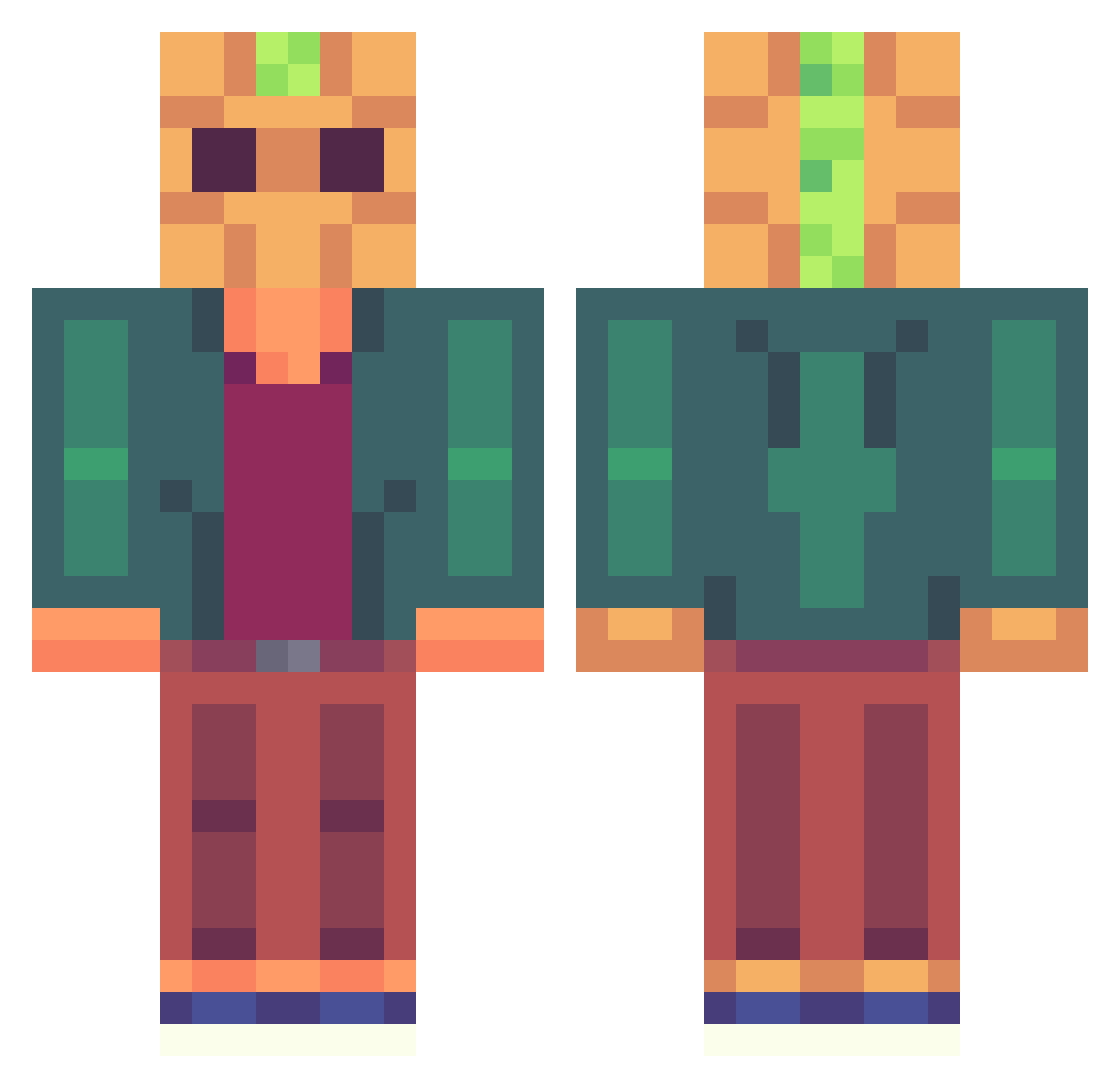 Rogue_Baron Minecraft skin, front and back view