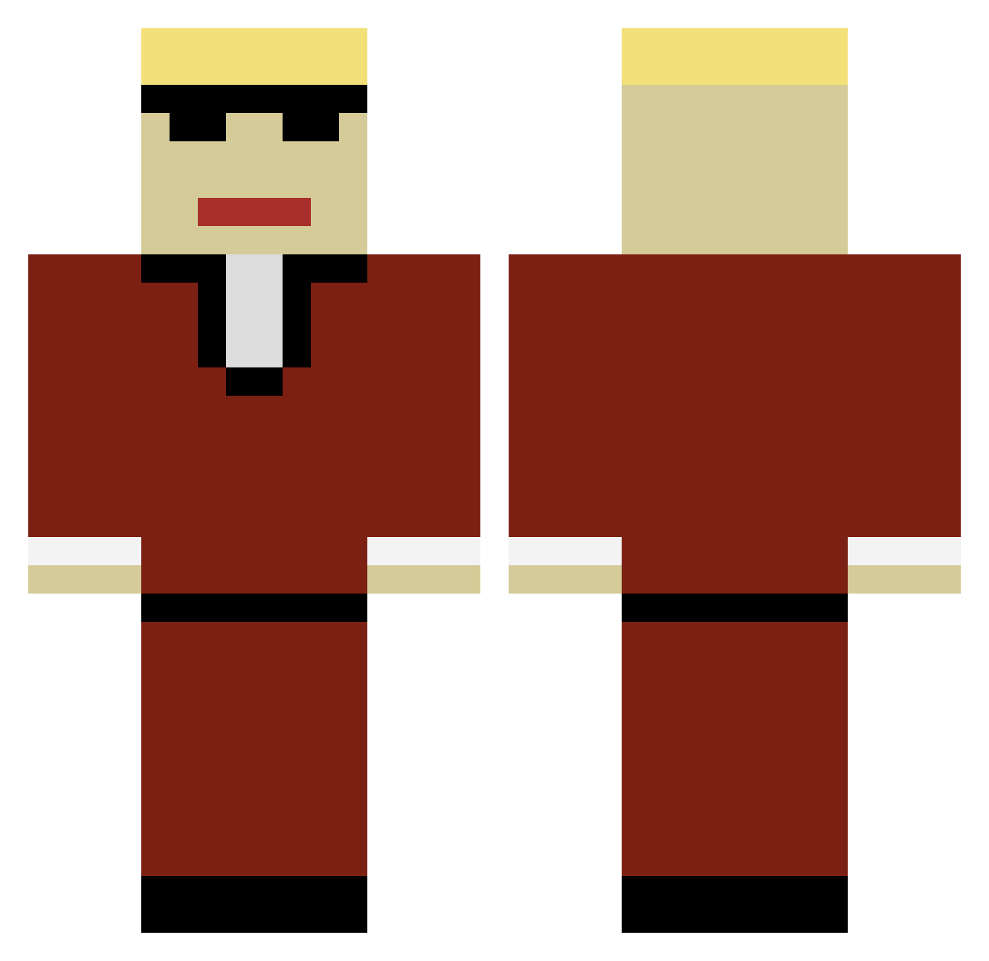 Khaosssss Minecraft skin, front and back view