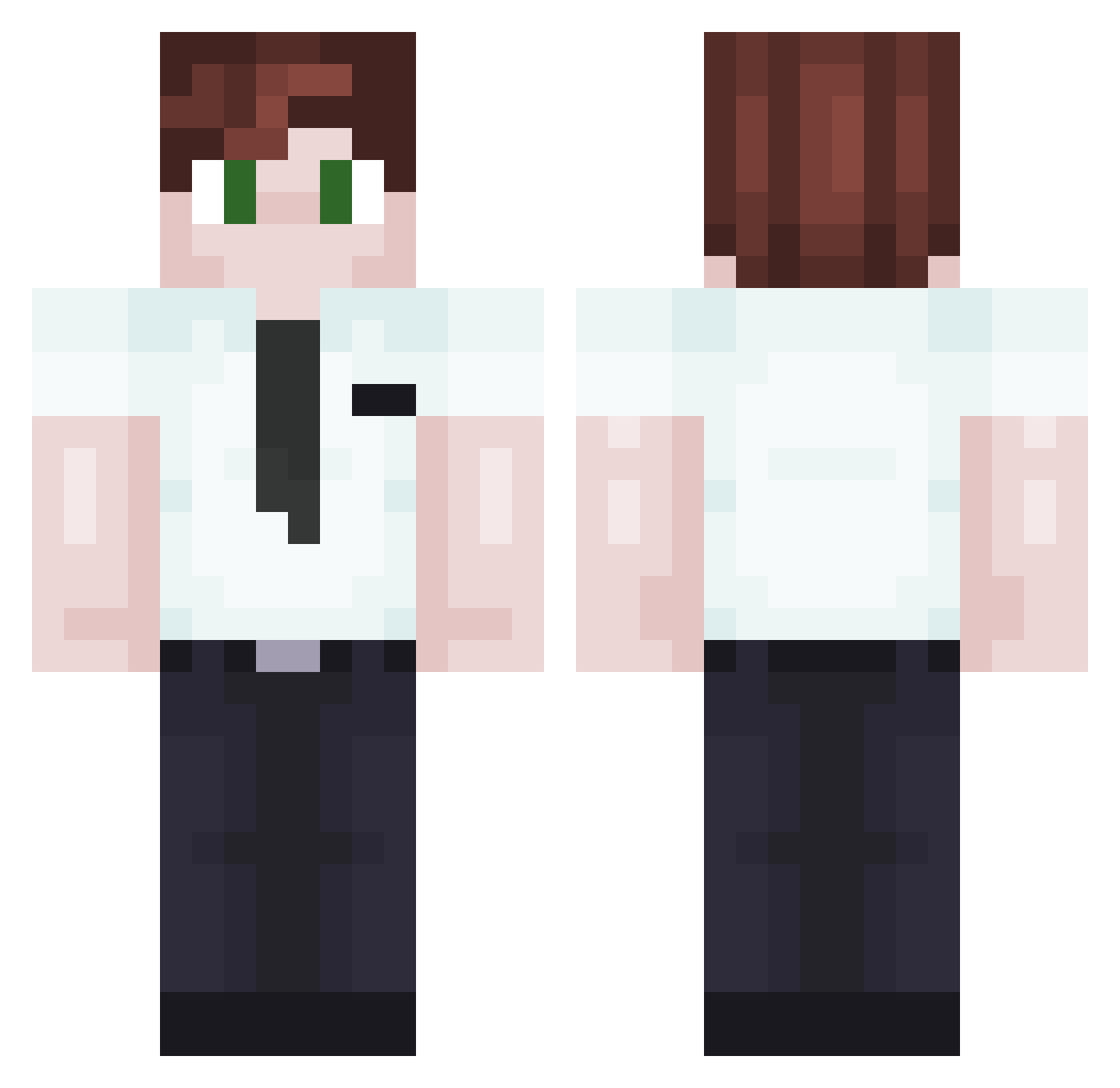 RustyLegacy Minecraft skin, front and back view