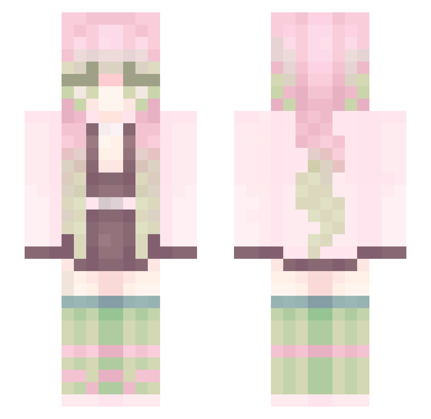 mingming427 Minecraft skin, front and back view