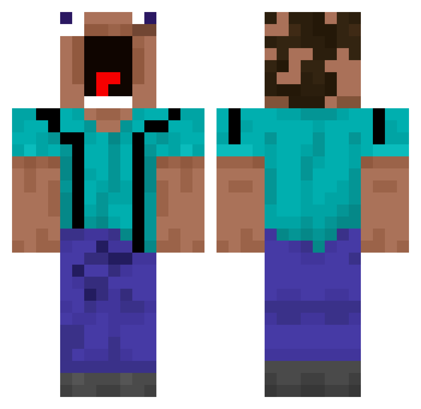 Faze_Hugz Minecraft skin, front and back view