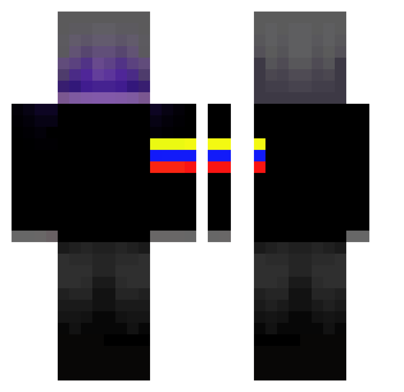xPlayMC Minecraft skin, front and back view