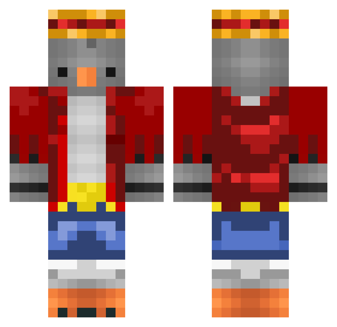 _PalomoX_ Minecraft skin, front and back view