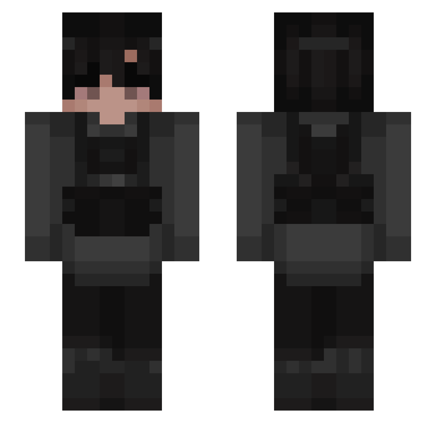 Eulogical Minecraft skin, front and back view