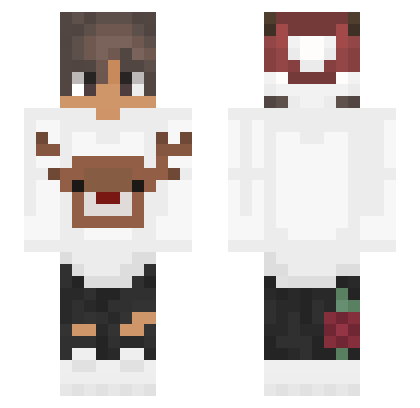 CheweyBocka Minecraft skin, front and back view