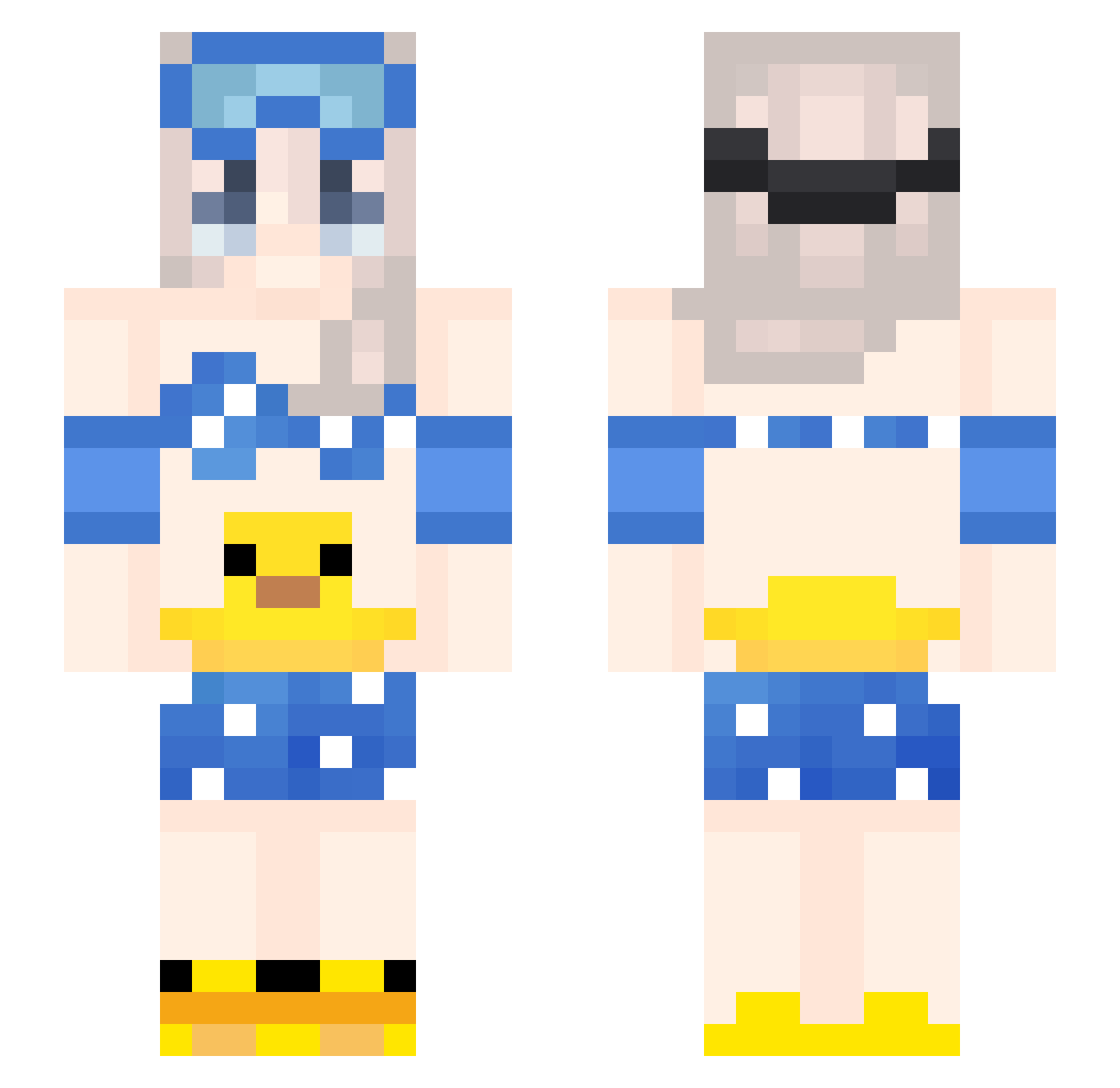 lobas Minecraft skin, front and back view