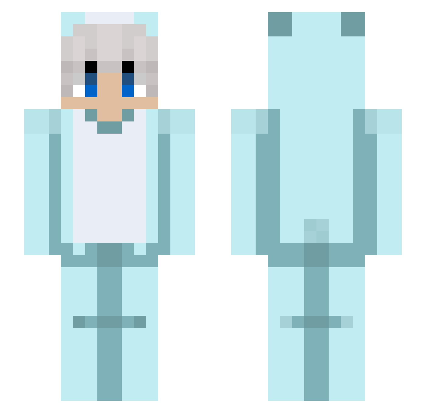 WaZzZe Minecraft skin, front and back view