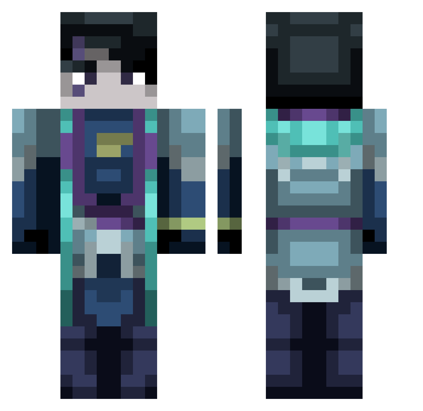 Cpastor Minecraft skin, front and back view