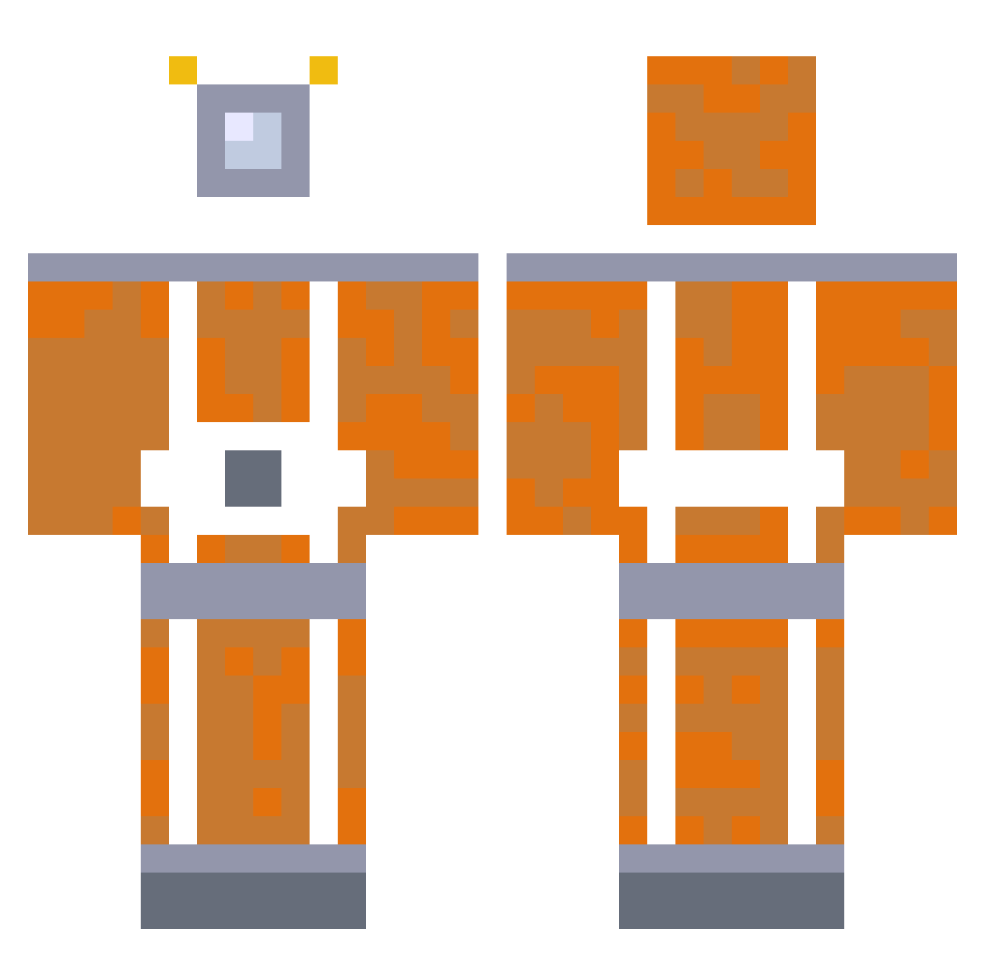 Sunfishes Minecraft skin, front and back view