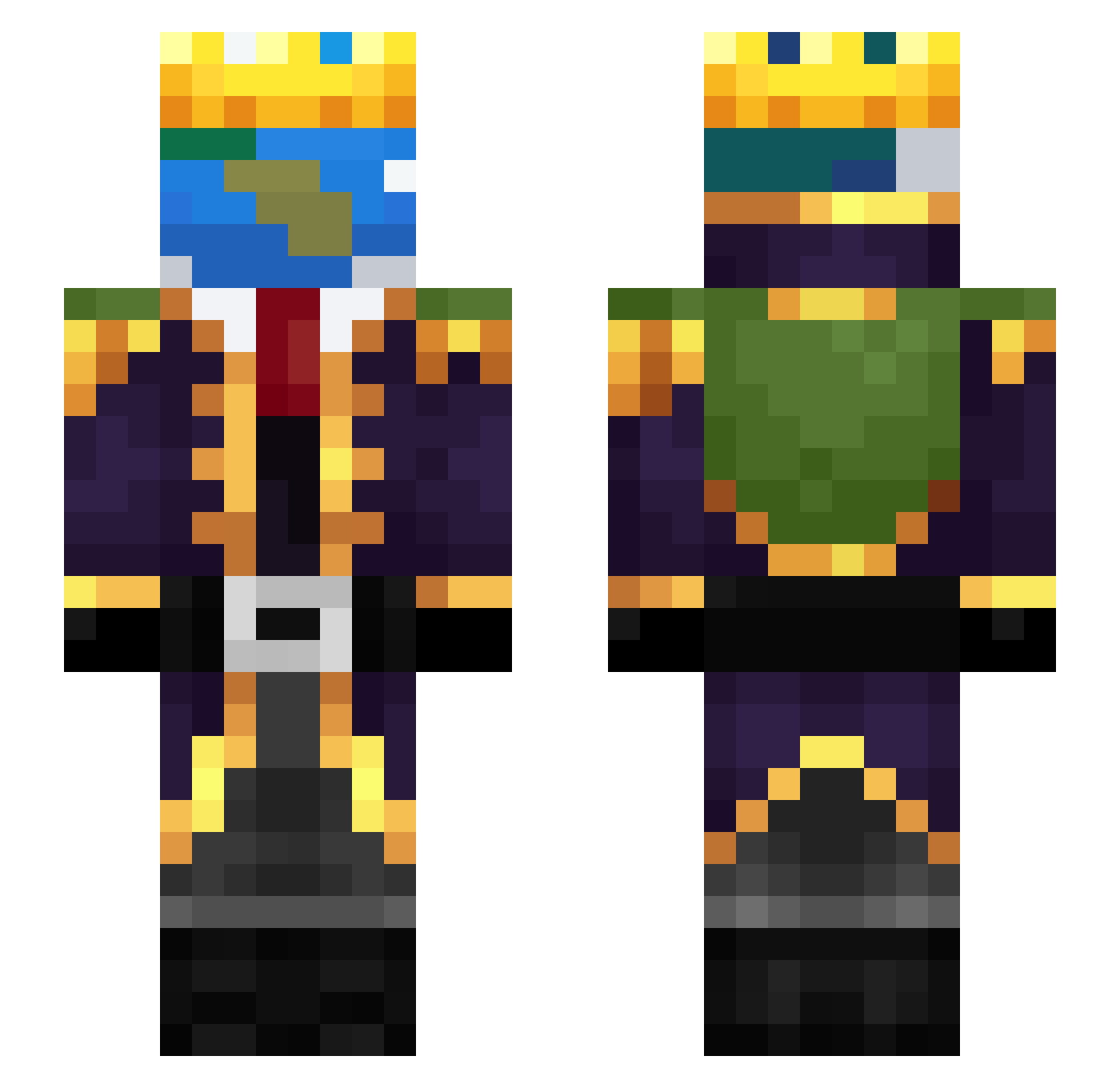ValexTis Minecraft skin, front and back view
