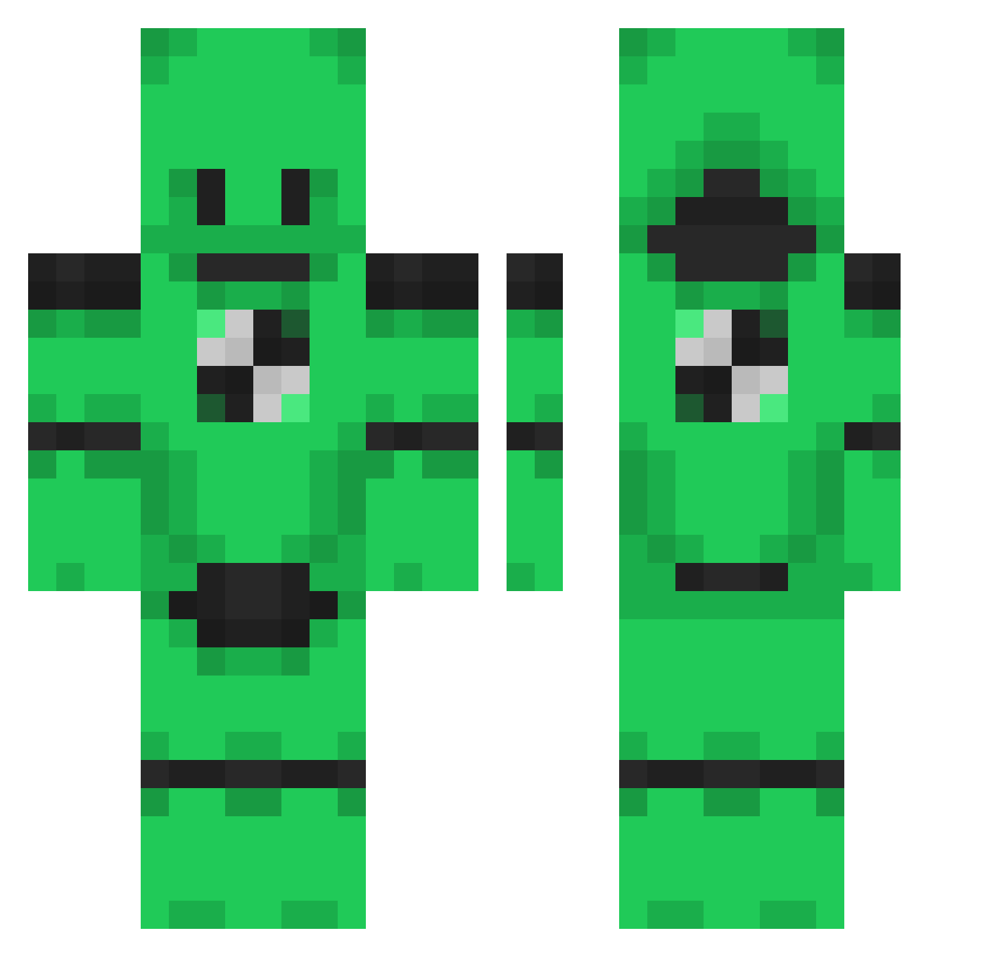 TheGhostMan07 Minecraft skin, front and back view
