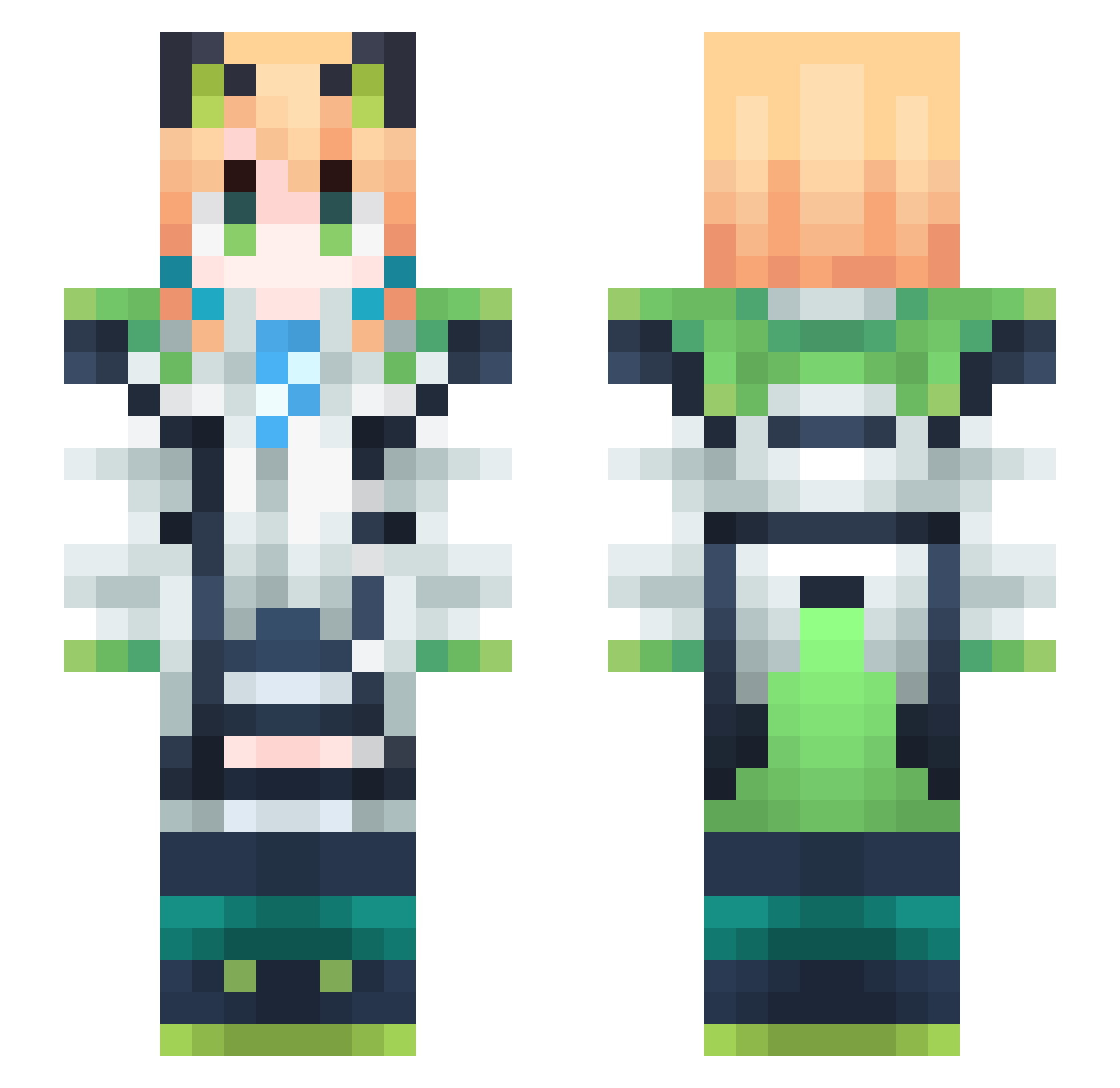 Shika_Noko Minecraft skin, front and back view