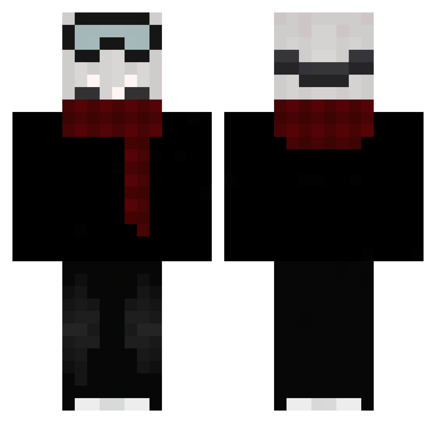 xxN1zen Minecraft skin, front and back view
