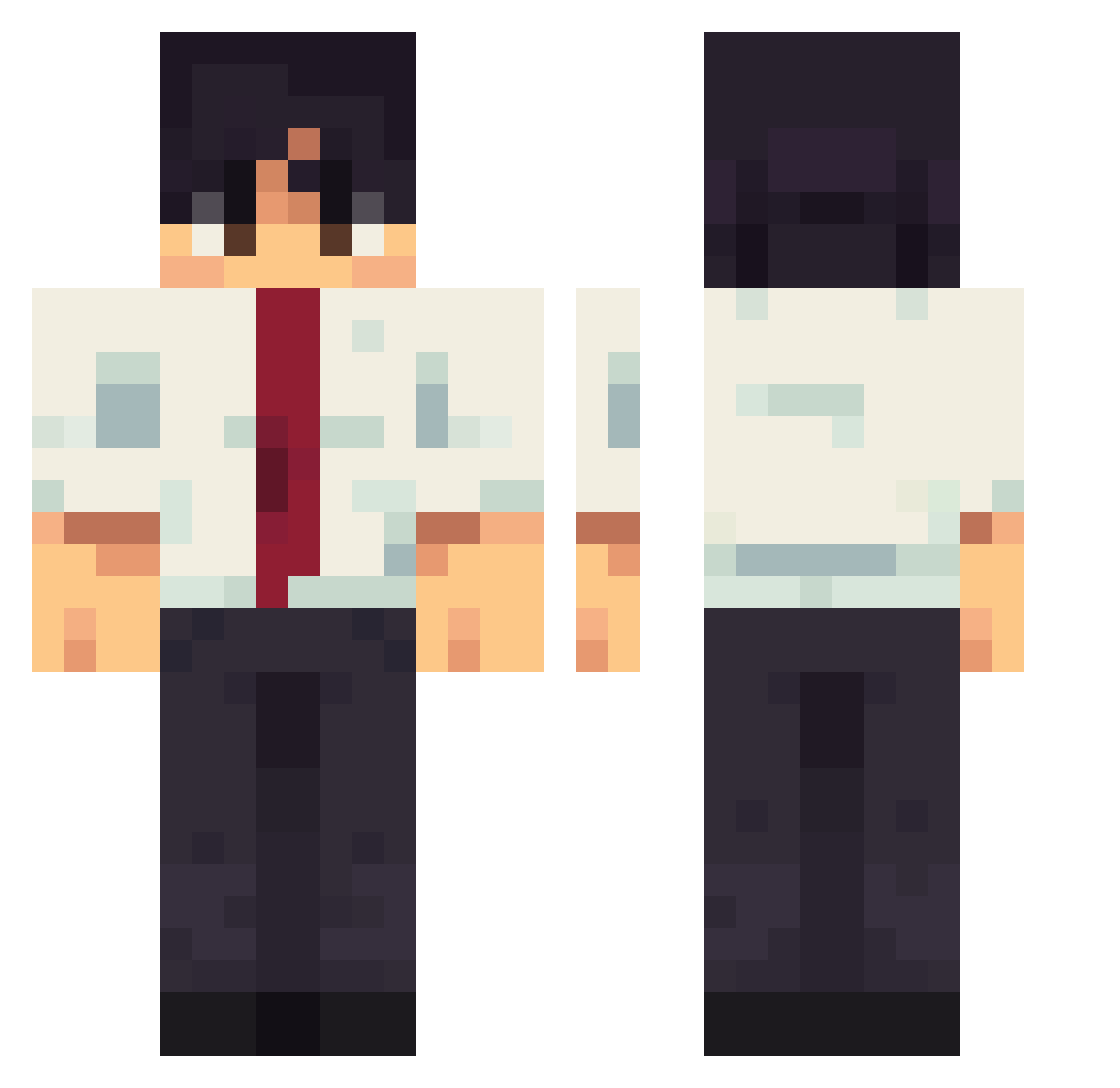 Vormirrr Minecraft skin, front and back view