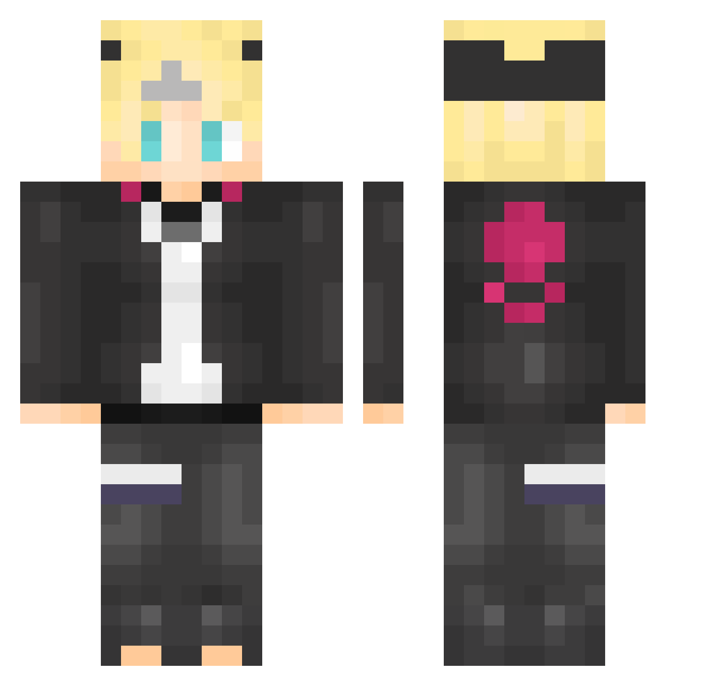 GOLDEBALO Minecraft skin, front and back view