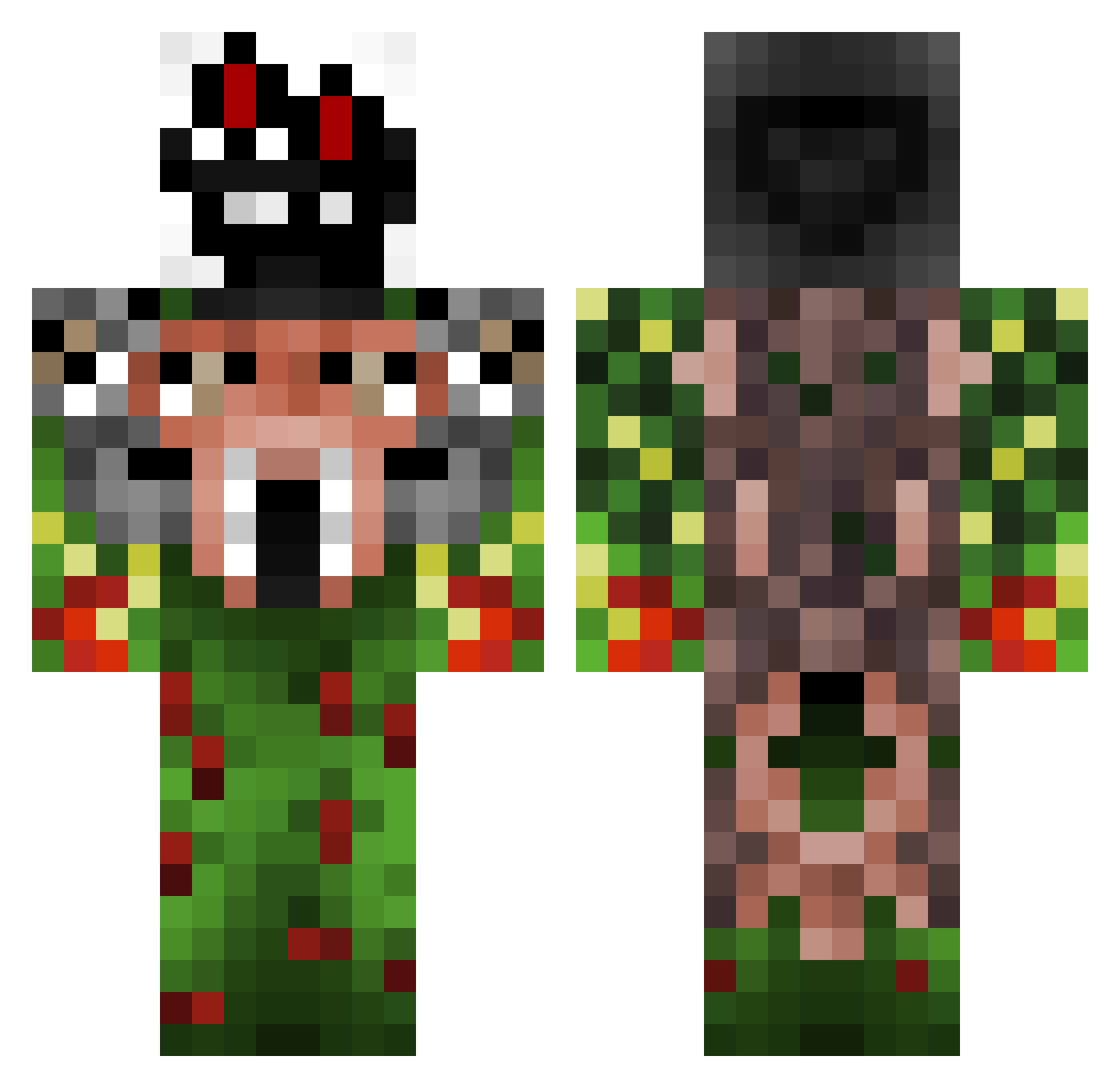 wabldog Minecraft skin, front and back view