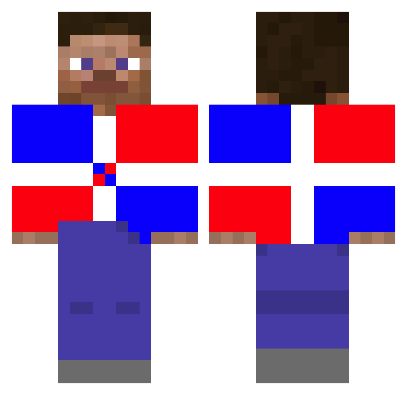 ferraricrack Minecraft skin, front and back view