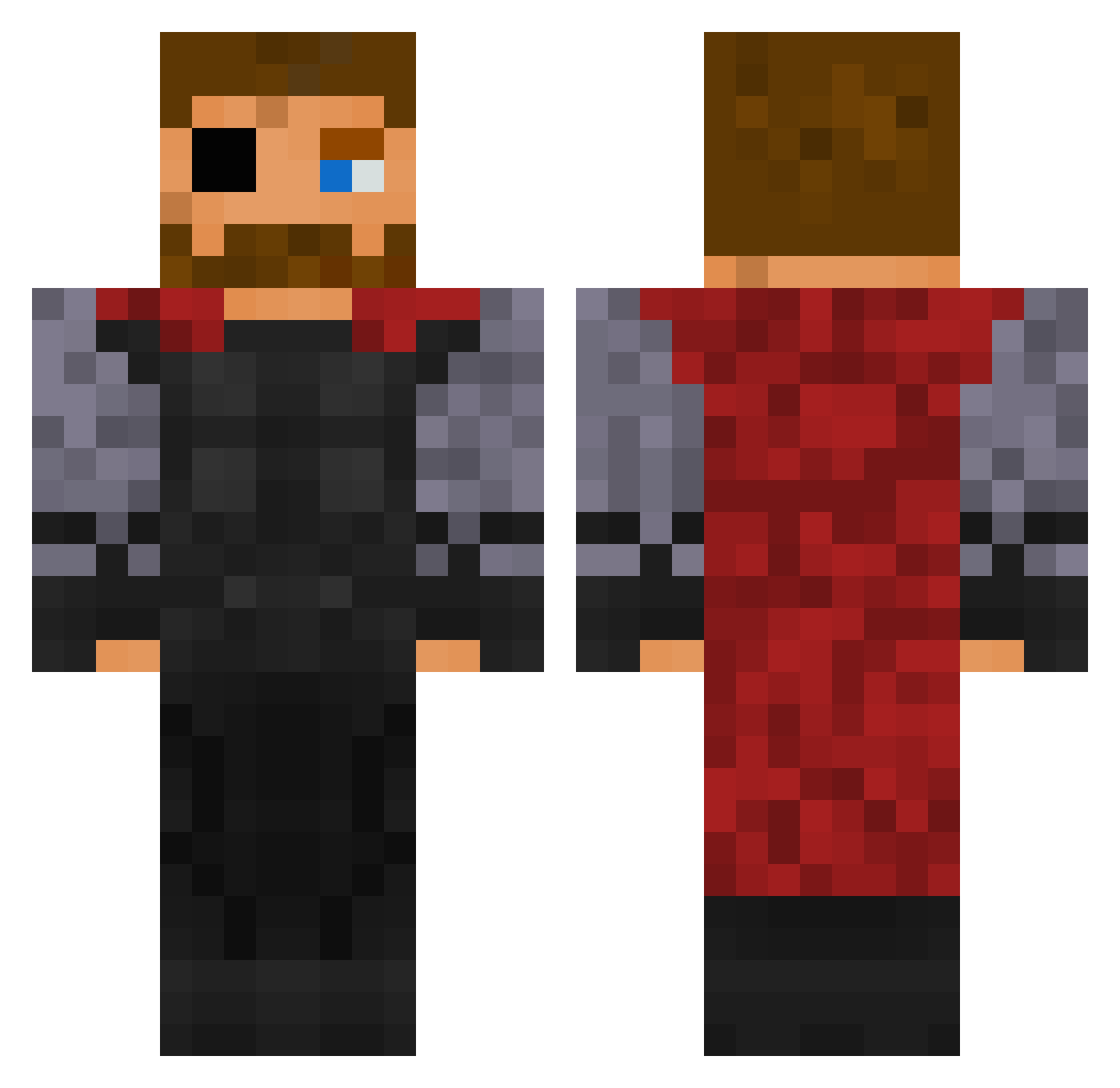 JimmyWader Minecraft skin, front and back view