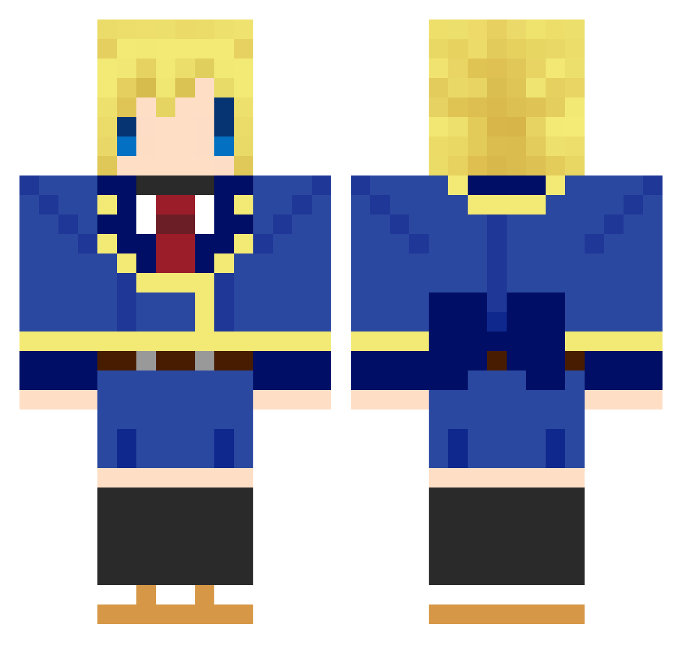 Cheeateymaan Minecraft skin, front and back view